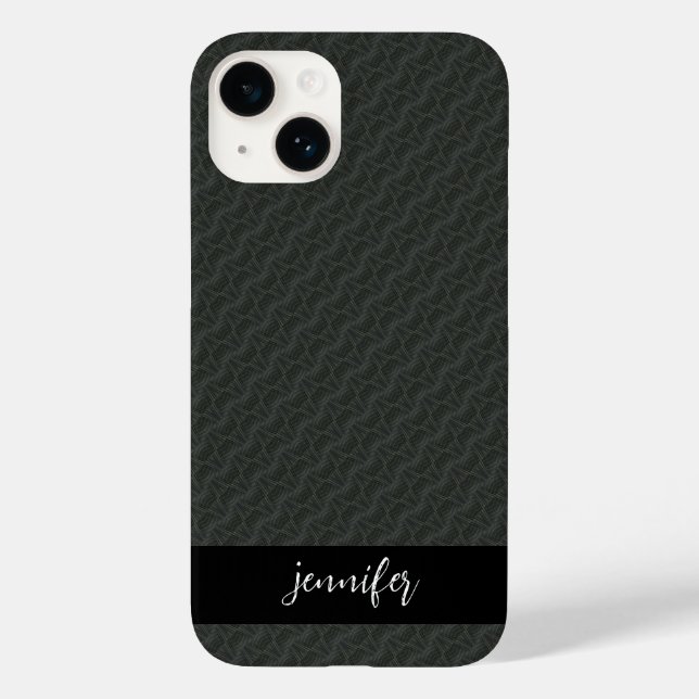 Funda De Case-Mate Para iPhone Nombre del personalizable Patrón de acero gris sin (Reverso )