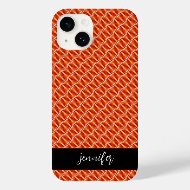 Funda De Case-Mate Para iPhone Nombre del personalizable Patrón de naranja sin so (Reverso )