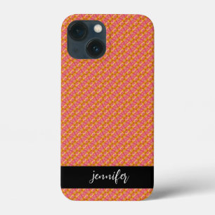 Funda Para iPhone 13 Mini Nombre del personalizable Patrón floral sin soldad