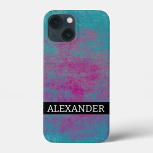 Funda Para iPhone 13 Mini Nombre del personalizable Textura de grueso abstra