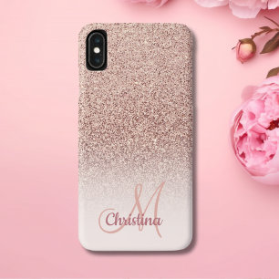 Funda Para iPhone XS Max Nombre del Purpurina de oro de Rosa Giral personal