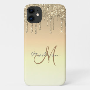Funda Para iPhone 11 Nombre del Purpurina de oro Sparkles Glam Girly Sp