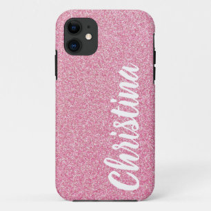 Funda Para iPhone 11 Nombre del Purpurina rosado del bebé Girona Person