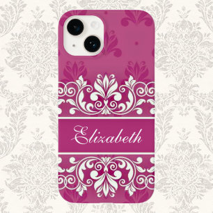 Funda Para iPhone 14 De Case-Mate Nombre del remolque de Damasco Rosado