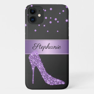 Funda Para iPhone 11 Nombre del zapato de tacón de alto nivel de diaman
