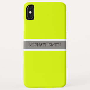 Funda Para iPhone XS Max Nombre elegante de cinta gris moderna de Chartreus