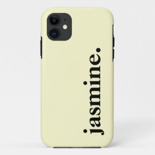 Funda Para iPhone 11 Nombre elegante de color sólido amarillo de manteq