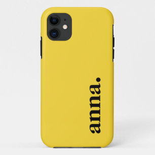 Funda Para iPhone 11 Nombre elegante de color sólido amarillo pálido