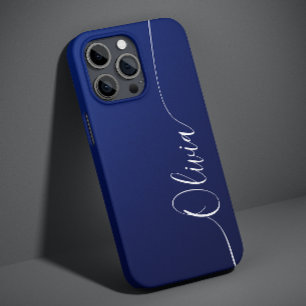 Funda Para iPhone 14 De Case-Mate Nombre elegante de escritura en caligrafía azul bl