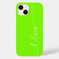 Nombre elegante en caligrafía verde y blanco