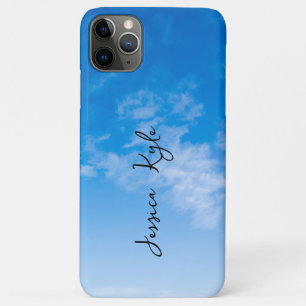 Funda Para iPhone 11 Pro Max Nombre elegante simple de la tipografía del cielo