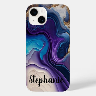 Funda Para iPhone 14 De Case-Mate Nombre en guión de oro rosa Puple Mable