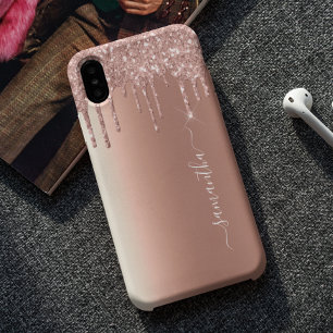 Funda Para iPhone 12 Nombre escrito a mano con aspecto de purpurina de