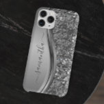 Funda Para iPhone 12 Nombre escrito a mano Purpurina Metalizado platead<br><div class="desc">El diseño es una foto y los fundas no están hechos con purpurinas, secuencias, metales o bosques reales. Este diseño también está disponible en otros modelos de teléfono. Elija Tipo de dispositivo para ver otros fundas de iPhone, Samsung Galaxy o Google. Algunos estilos se pueden cambiar seleccionando Estilo si se...</div>
