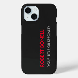 Funda Para iPhone 15 Nombre exclusivo de adición de estilo rojo gris mo