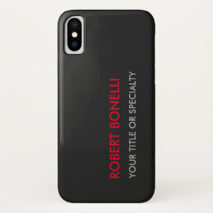 Funda Para iPhone XS Nombre exclusivo de adición de estilo rojo gris mo