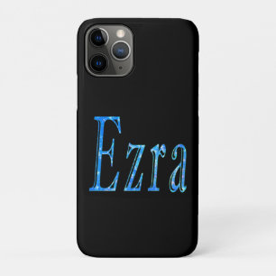 Funda Para iPhone 11 Pro Nombre Ezra Diseñado En Azul,