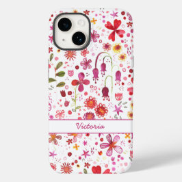 Funda Para iPhone 14 De Case-Mate Nombre floral de la acuarela Boho
