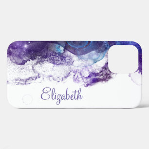 Funda Para iPhone 12 Nombre Galaxia Azul Púrpura