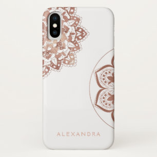 Funda Para iPhone X Nombre indio del monograma de la mandala del