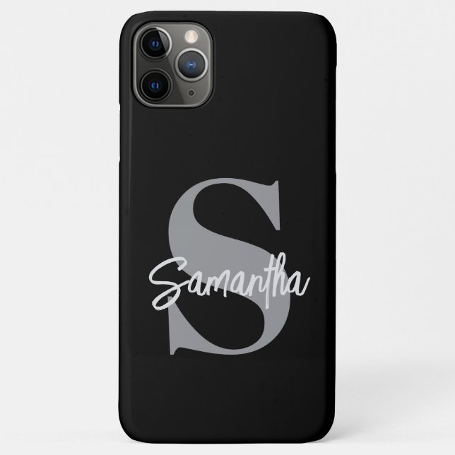 Funda De Case-Mate Para iPhone Nombre inicial del monograma (Reverso)