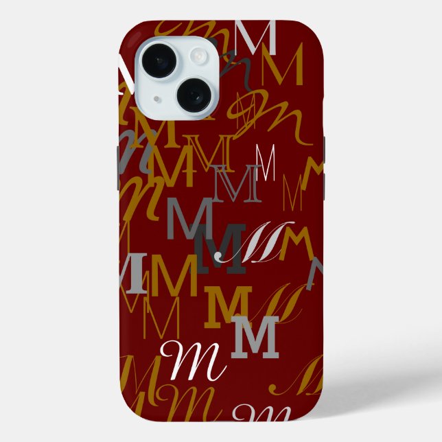 Funda De Case-Mate Para iPhone nombre inicial del patrón (Reverso )