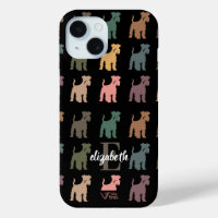 Nombre Inicial Retro Schnauzer Personalizado Amant
