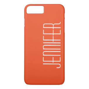 Funda Para iPhone 8 Plus/7 Plus Nombre Jumbo Personalizado Minimalista naranja Sim