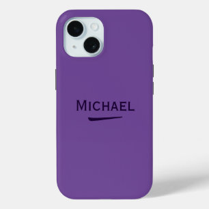 Funda Para iPhone 15 Nombre Lavanda oscura personalizada