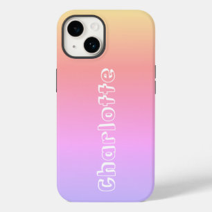 Funda Para iPhone 14 De Case-Mate Nombre Lilac rosa Colores de sol amarillos tipogra