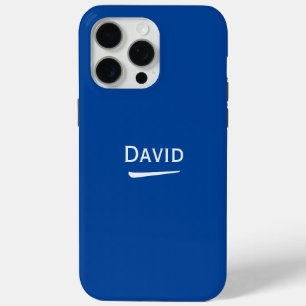 Funda Para iPhone 15 Pro Max Nombre luz personalizada en azul profundo