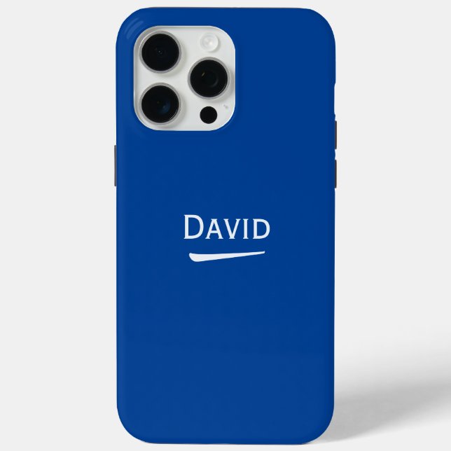 Funda De Case-Mate Para iPhone Nombre luz personalizada en azul profundo (Reverso )