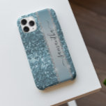 Funda Para iPhone 13 Pro Nombre manuscrito Purpurina de diamantes azules<br><div class="desc">Cualquier purpurina o diamantes en diseño son fotos y simulados. Este diseño puede ser personalizado en el área proporcionada cambiando la foto y/o el texto. O puede personalizarse haciendo clic en Personalizar esta plantilla y, a continuación, eligiendo la opción de hacer clic en el personalizar y eliminando o cambiando el...</div>