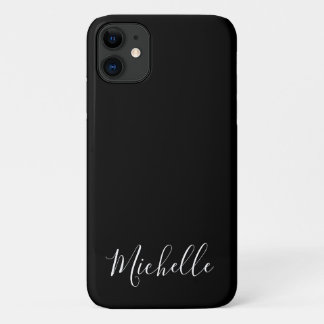 Funda Para iPhone 11 Nombre Minimalista simple moda limpia blanco negro