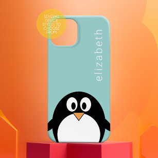 Funda Para iPhone 14 De Case-Mate Nombre moderno azul Verde azulado de Penguin Paste