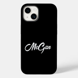 Funda Para iPhone 14 De Case-Mate Nombre moderno personalizado Monograma mínimo negr