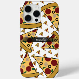 Funda Para iPhone 15 Pro Max Nombre moderno personalizado Slice Pizza Pink