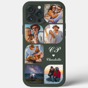 Funda Para iPhone 13 Pro Max Nombre Monograma 6 Foto Moderno Elegante Simple