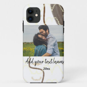 Funda Para iPhone 11 nombre monograma de pareja personalizado minimalis