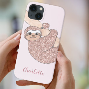 Funda Para iPhone 13 Nombre Monograma Lema rosa