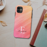 Funda Para iPhone 11 Nombre Monograma Naranja Funda-Mate iPhone Estuche<br><div class="desc">Este elegante estuche para iPhone está decorado con un diseño de acuarela en tonos naranja y coral. Personalizable fácil con su nombre y monograma. Utilice la opción Personalizar adicional para cambiar el tamaño,  estilo o color del texto si lo desea.</div>