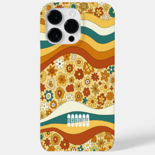 Funda Para iPhone 14 Pro Max De Case-Mate Nombre Monograma Niño Flor con Raya Retro Groovy