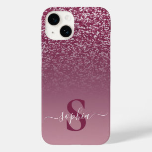 Funda Para iPhone 14 De Case-Mate Nombre monogramado con brillo elegante