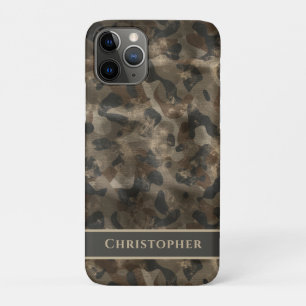 Funda Para iPhone 11 Pro Nombre monogramado de Modern Urban Retro Camo
