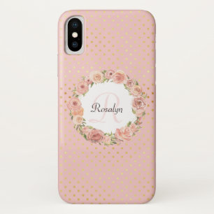 title_seo2 Nombre Monogramado Floral Rosa dorado romántico