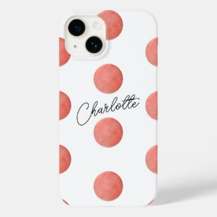 Funda Para iPhone 14 De Case-Mate Nombre   Patrón de puntos de polka acuarela de col