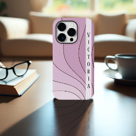 Funda Para iPhone 14 Pro De Case-Mate Nombre personal de las ondas retro de tonos rosas 
