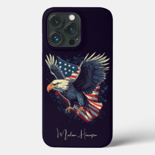Funda Para iPhone 13 Pro Nombre personalizado Águila americana