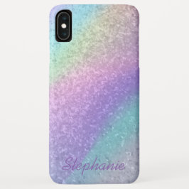 Funda Para iPhone XS Max Nombre personalizado Arcoiris trendy Purpurina fin