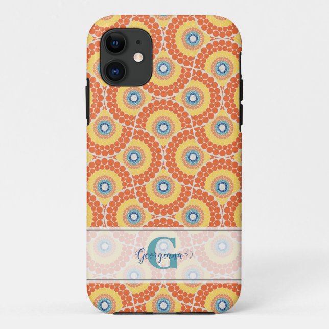 Funda De Case-Mate Para iPhone Nombre personalizado Art Deco Egeo Radiante de ver (Reverso)